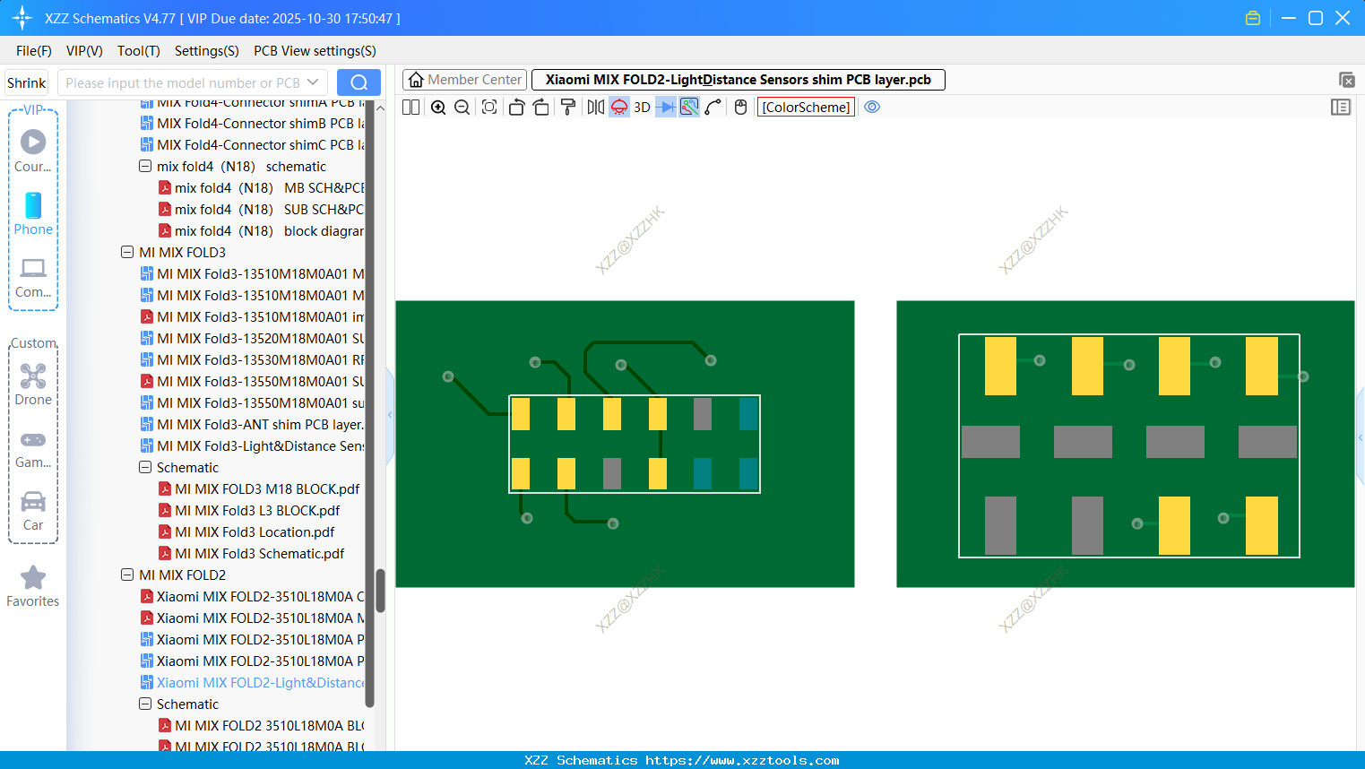 Xiaomi MIX FOLD2-Light&Distance Sensors Shim PCB Layer